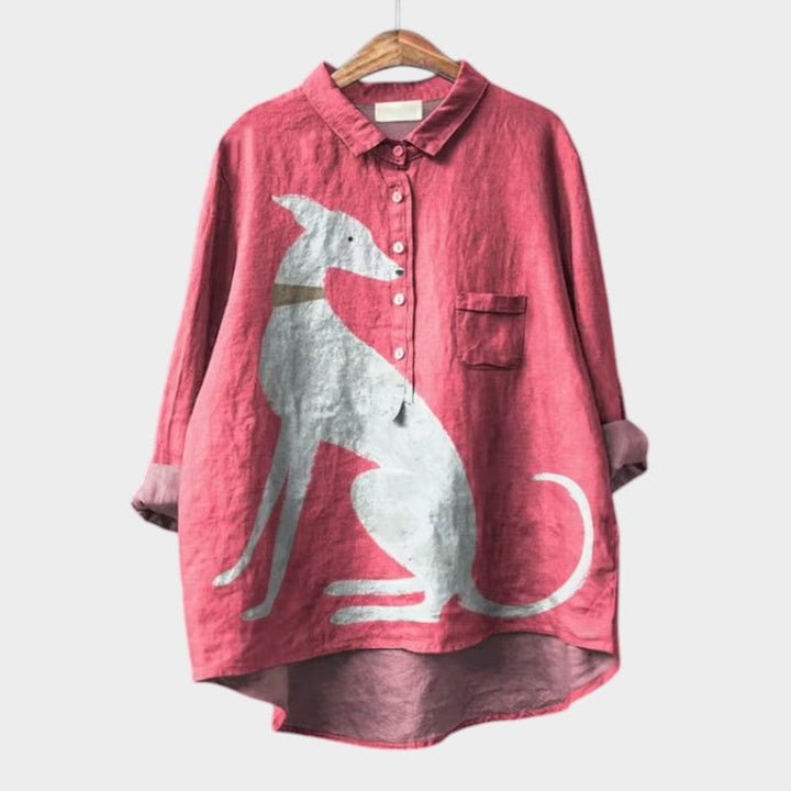 MOREAU LYON | ARTISTIC DOG BLOUSE FOR WOMEN