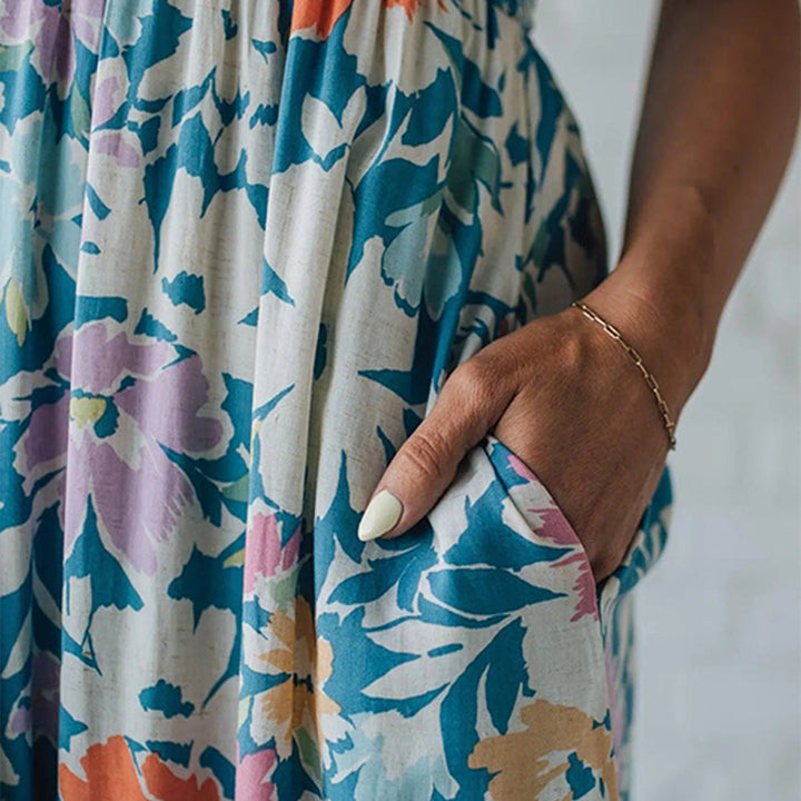 Lilian | Floral Maxi Dress with Smocked Bodice